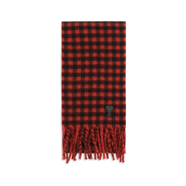 Ami Paris Red Wool Scarf