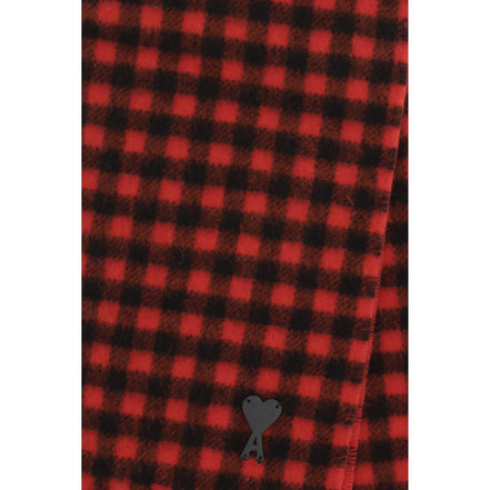 Ami Paris Red Wool Scarf