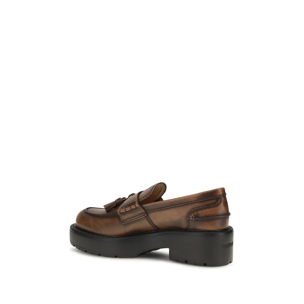 Miu Miu Brown Leather Platform Loafers