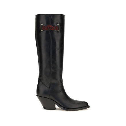 Chloé Black Leather Over The Knee Boots