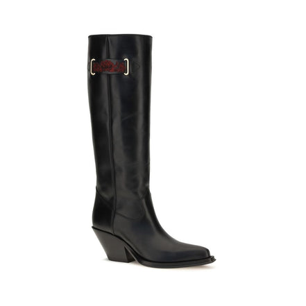 Chloé Black Leather Over The Knee Boots
