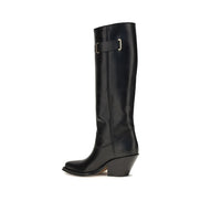 Chloé Black Leather Over The Knee Boots