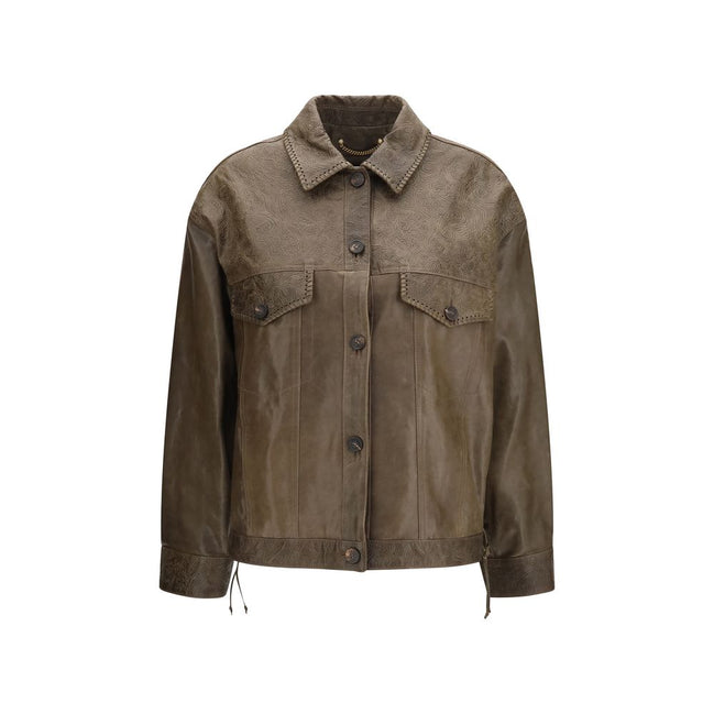 Golden Goose Brown Lamb Leather Jacket