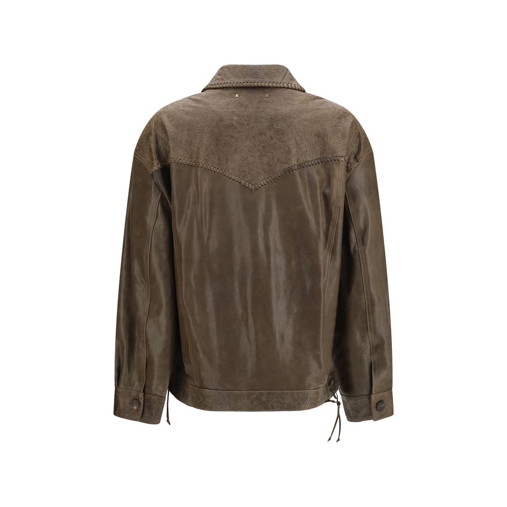 Golden Goose Brown Lamb Leather Jacket