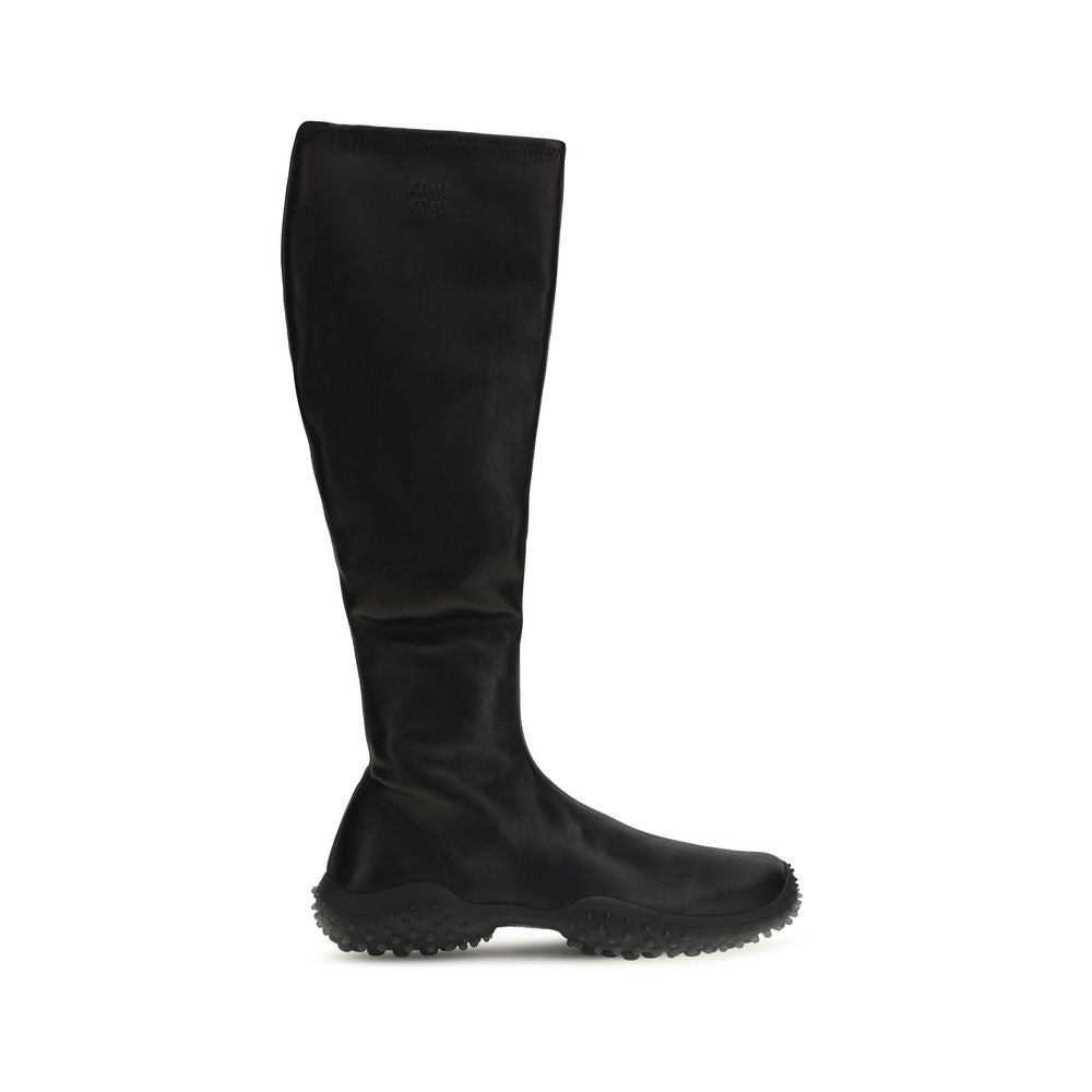 Miu Miu Black Lamb Ankle Boots