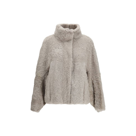 Brunello Cucinelli Gray Faux Fur Full-Length Jacket