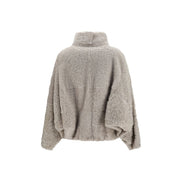 Brunello Cucinelli Gray Faux Fur Full-Length Jacket
