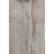 Brunello Cucinelli Gray Faux Fur Full-Length Jacket