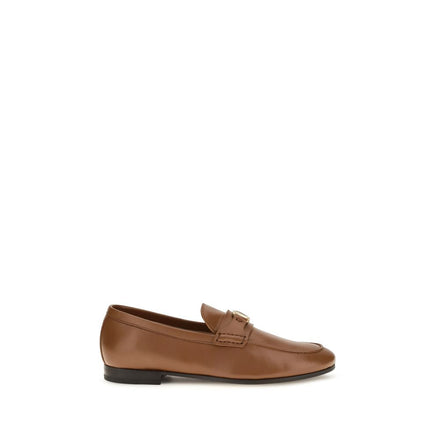 Valentino Garavani Brown Lambskin Slip-On Loafers