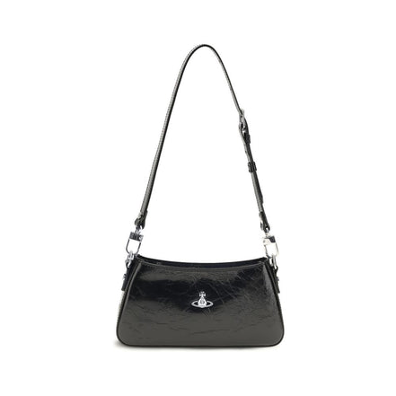 Vivienne Westwood Black Calf Leather Shoulder Bag