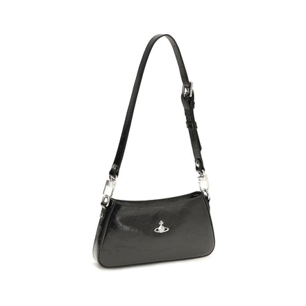 Vivienne Westwood Black Calf Leather Shoulder Bag