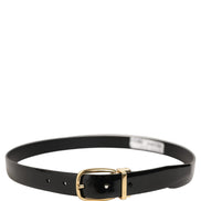 Dolce & Gabbana Black Classic Leather Gold Tone Buckle Belt