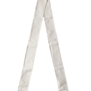 Dolce & Gabbana White Satin Silk Fringed Stole Scarf