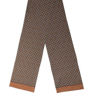 Dolce & Gabbana Brown Geometric Silk Men Neck Shawl Scarf
