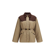 Versace Beige Nylon Full-Length Jacket