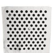 Dolce & Gabbana White Black Polka Dot Square Foulard Scarf