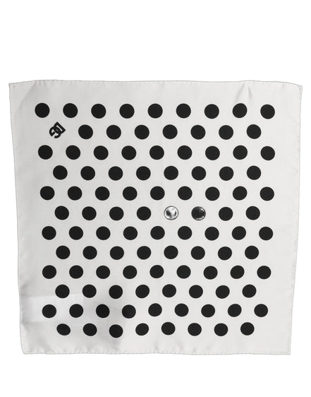 Dolce & Gabbana White Black Polka Dot Square Foulard Scarf