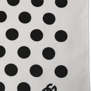 Dolce & Gabbana White Black Polka Dot Square Foulard Scarf