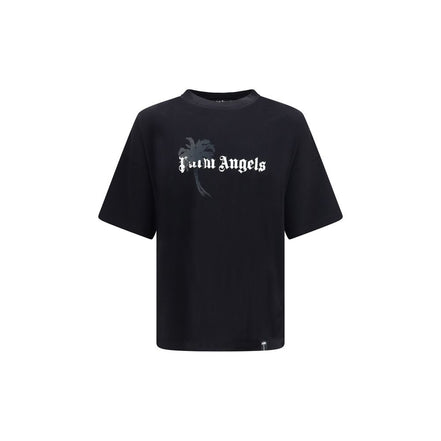 Palm Angels Black Cotton T-Shirt