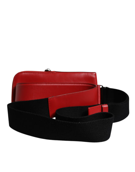 Dolce & Gabbana Red Calfskin Leather Phone Cardholder Crossbody Bag