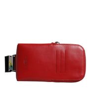 Dolce & Gabbana Red Calfskin Leather Phone Cardholder Crossbody Bag