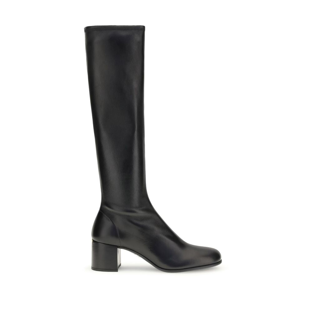 Prada Black Lamb Leather Ankle Boots