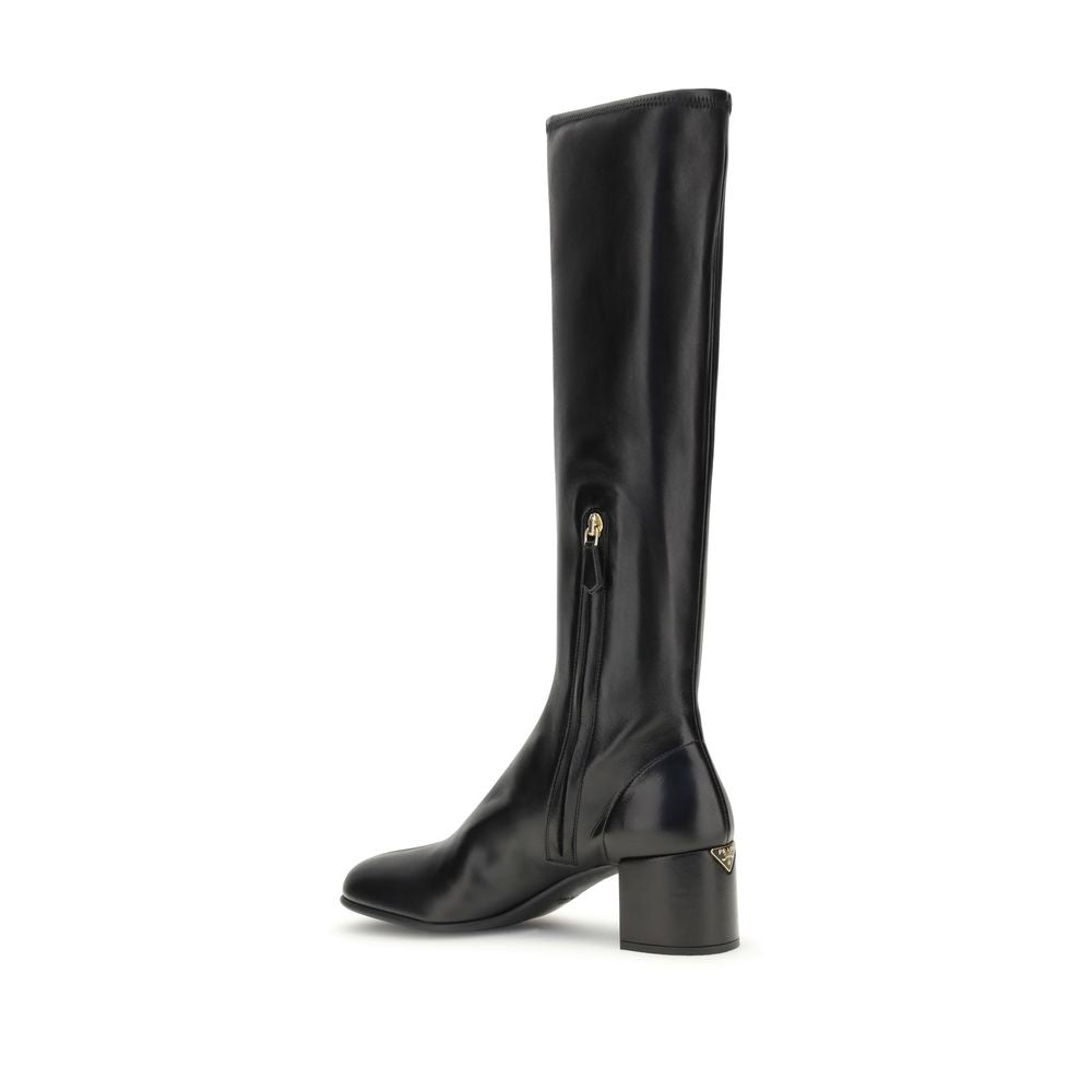 Prada Black Lamb Leather Ankle Boots