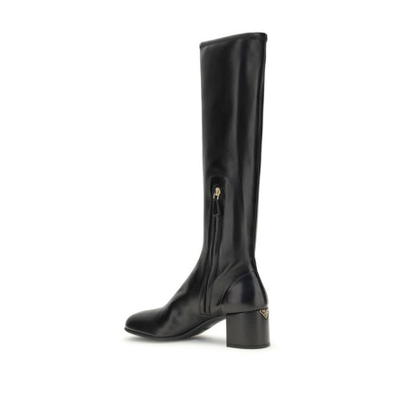 Prada Black Lamb Leather Ankle Boots