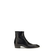 Saint Laurent Black Calf Leather Ankle Boots