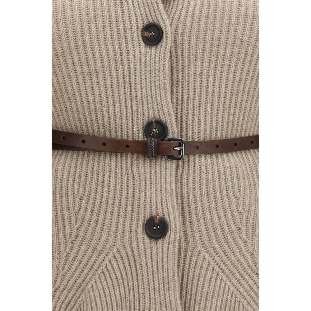 Brunello Cucinelli Beige Wool Cardigan
