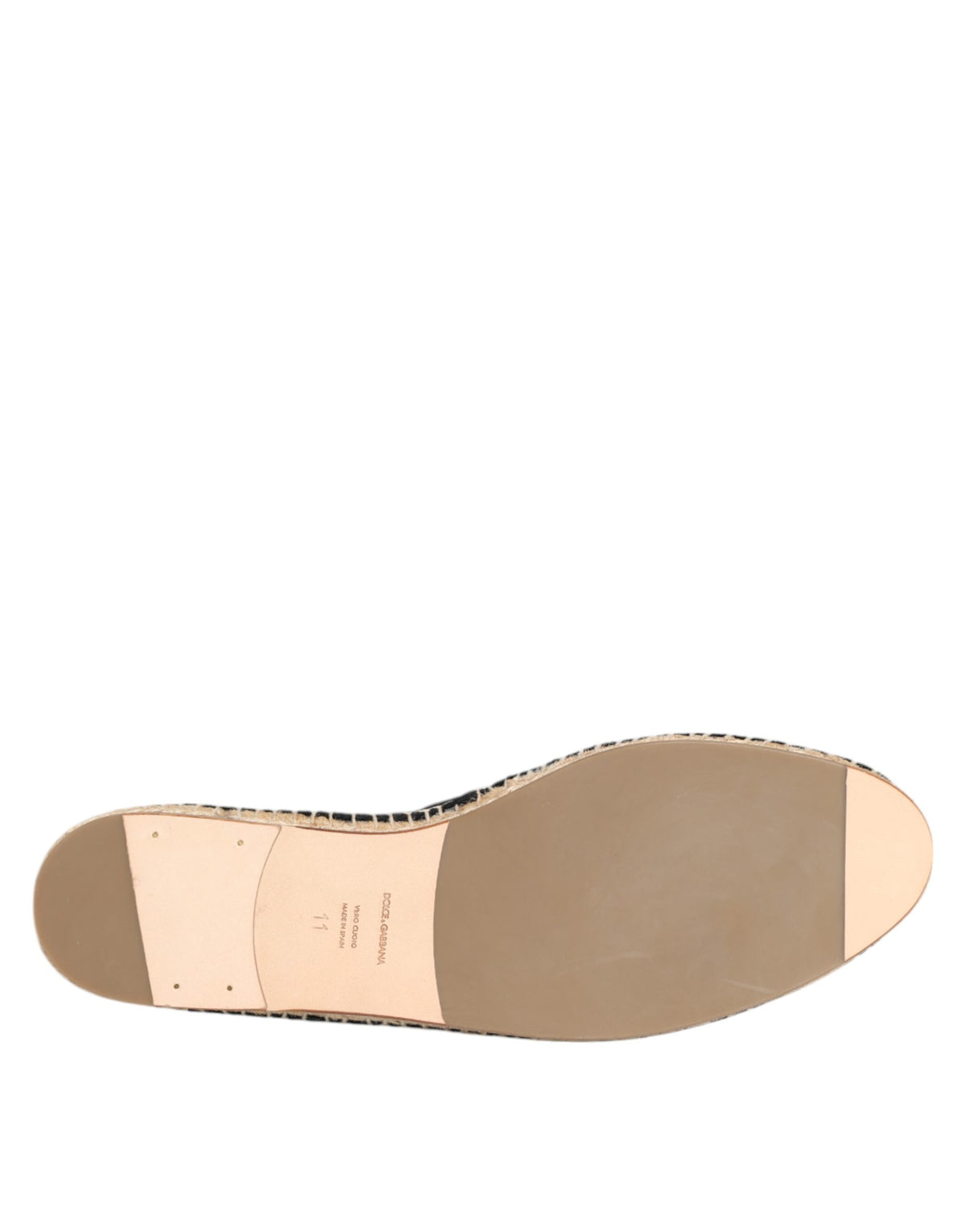 Dolce & Gabbana Black Embellished Crown Flat Espadrilles