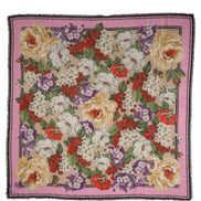 Dolce & Gabbana Multicolor Floral Cashmere Foulard Scarf