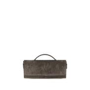 Brunello Cucinelli Brown Suede Leather Handbag