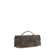 Brunello Cucinelli Brown Suede Leather Handbag
