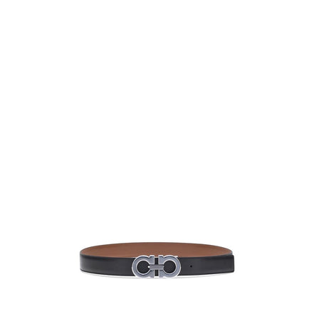 Ferragamo Black Calf Leather Regular Belt