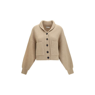 Tory Burch Beige Wool Cardigan
