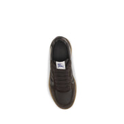 Burberry Brown Calf Leather Athletic Sneakers