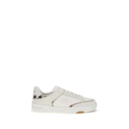 Burberry White Calf Leather Low Top Sneakers