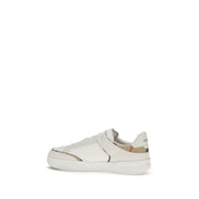 Burberry White Calf Leather Low Top Sneakers