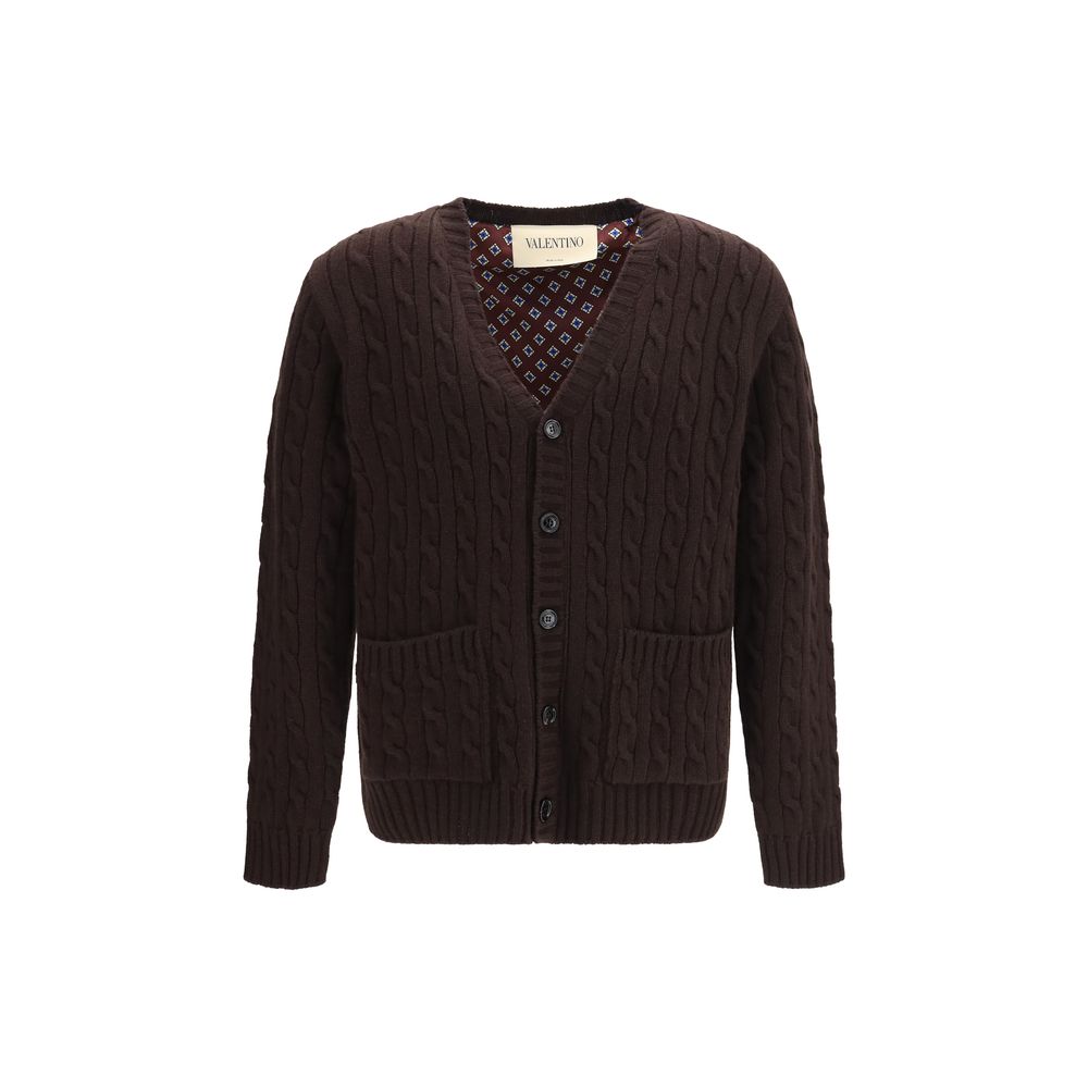 Valentino Garavani Brown Wool Cardigan