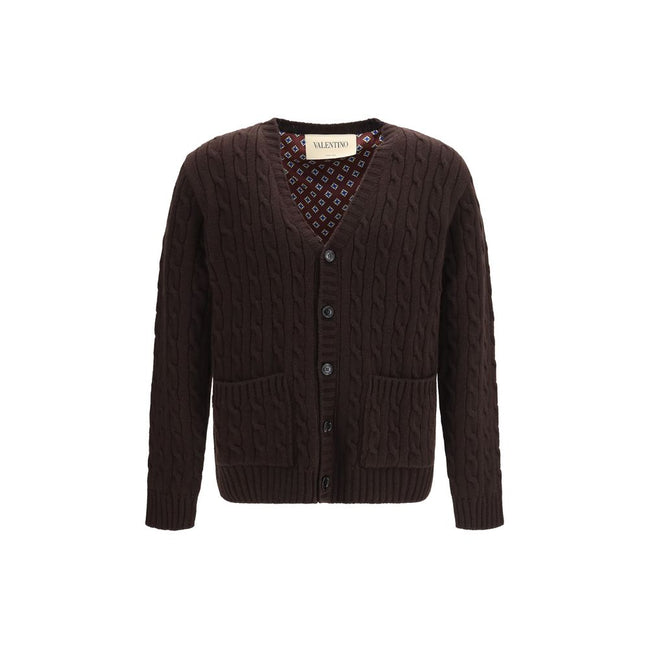 Valentino Garavani Brown Wool Cardigan