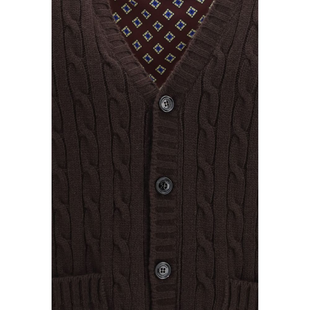Valentino Garavani Brown Wool Cardigan