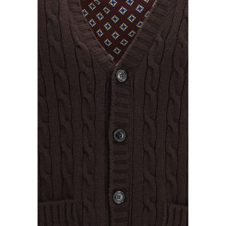 Valentino Garavani Brown Wool Cardigan