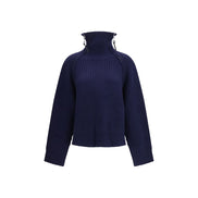 Ganni Blue Wool Sweatshirt
