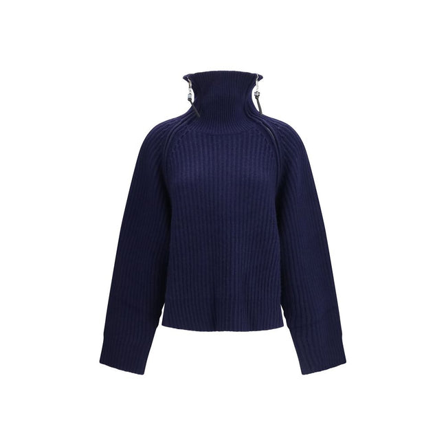 Ganni Blue Wool Sweatshirt