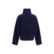Ganni Blue Wool Sweatshirt