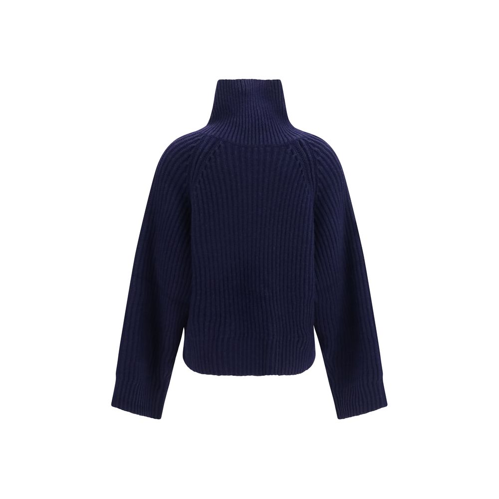 Ganni Blue Wool Sweatshirt