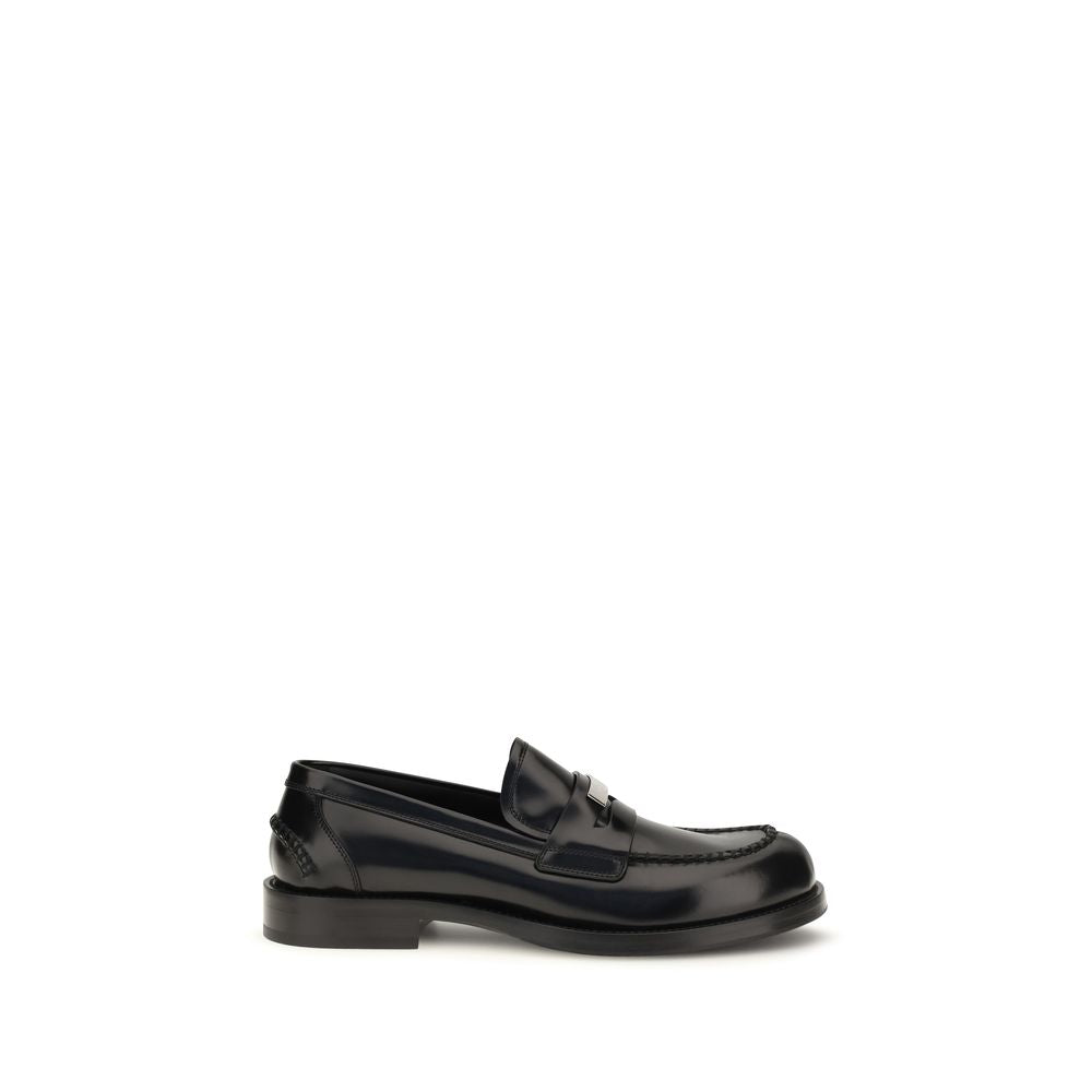 Dolce & Gabbana Black Calf Leather Slip-On Loafers