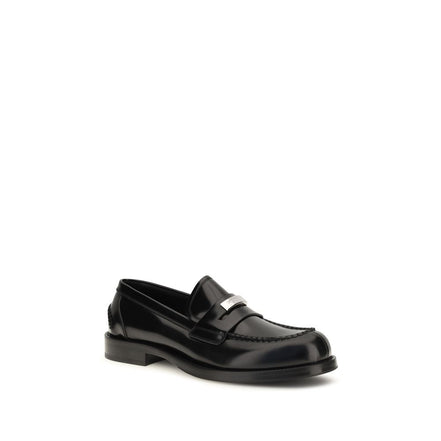 Dolce & Gabbana Black Calf Leather Slip-On Loafers