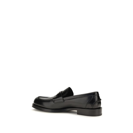Dolce & Gabbana Black Calf Leather Slip-On Loafers